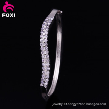 White Gold Cubic Zircon Charm Jewelry Bangles for Youth Girls